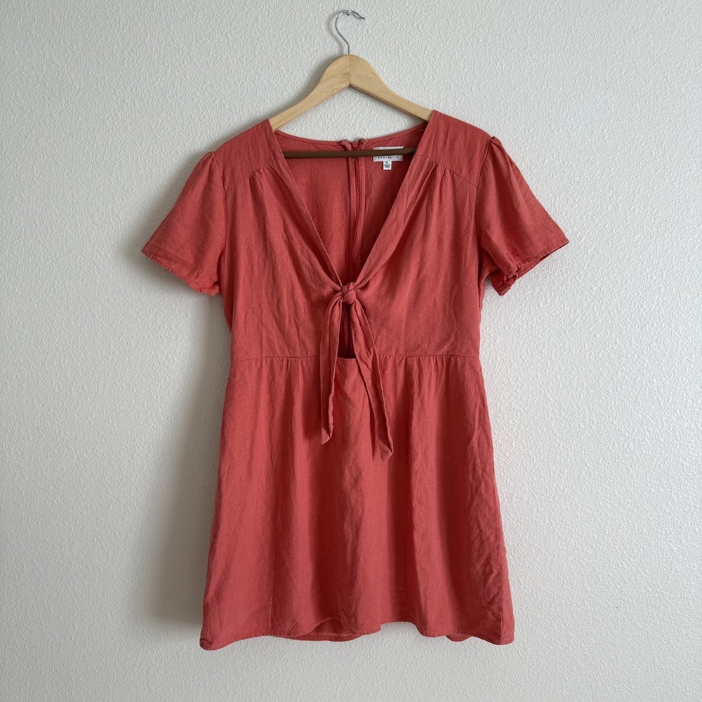Socialite Keyhole Short‎ Sleeve Linen Blend Dress Size XL